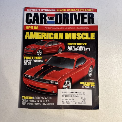 Car and driver magazine april - driver,