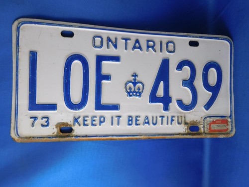 Ontario license plate 1973 loe - 1973,